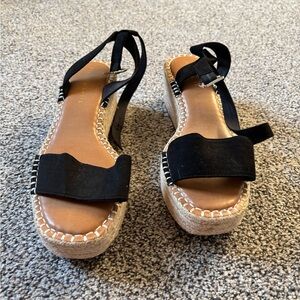 Kelly & Katie Black Espadrille Sandals